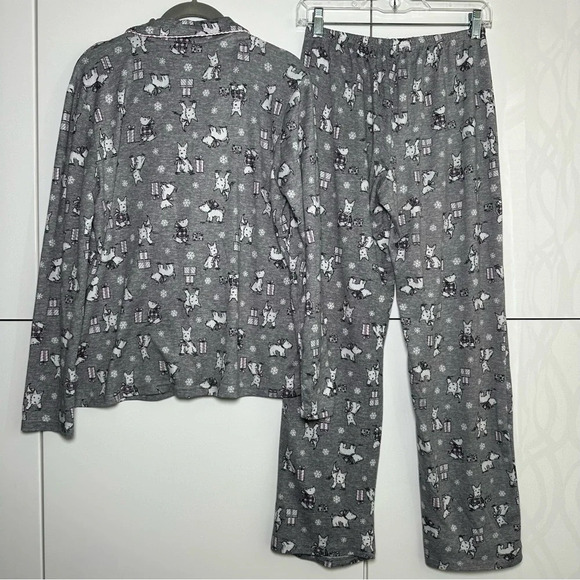 Laura Ashley Scottie Dog Pajama Set Long Sleeve Top and Pants Size Small Holiday - Picture 11 of 11